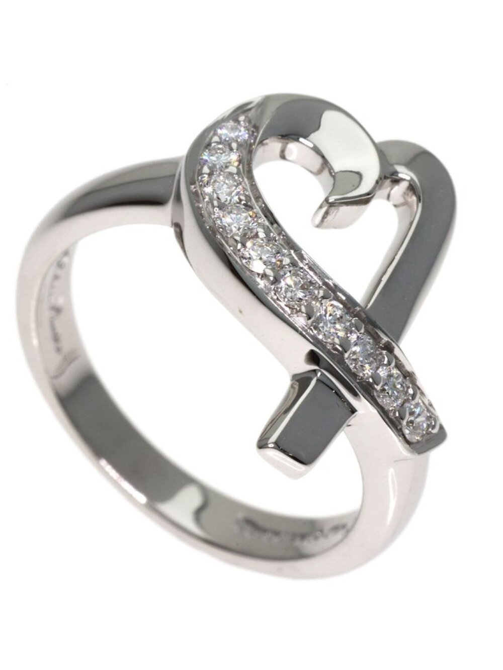 Tiffany & Co Loving Heart Diamond Ring 18k White Gold